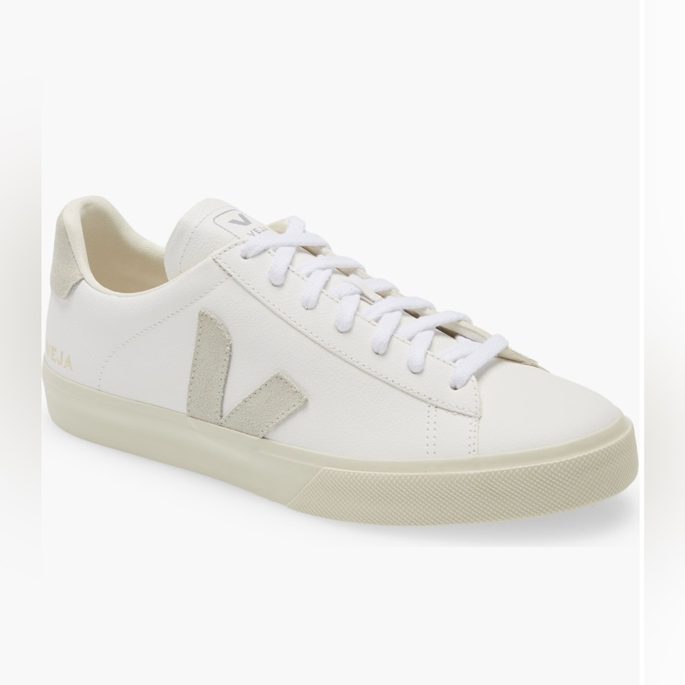 Veja White and Tan Sneakers Classic Silhouette